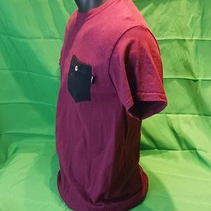 ways t-shirt red with pocket boutton